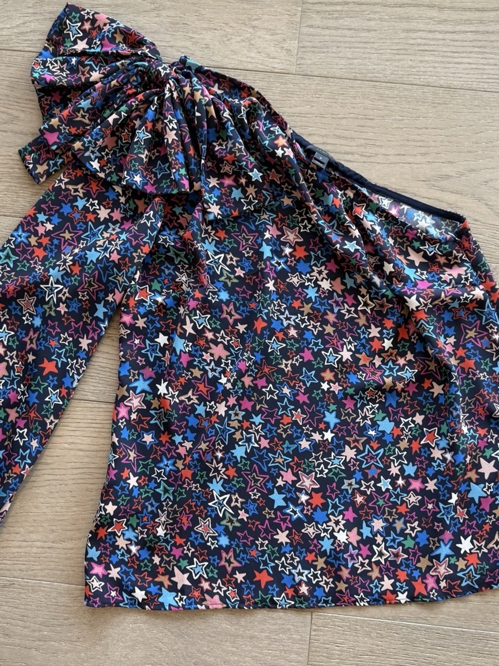 J.Crew Star Print One-Shoulder Satin Top